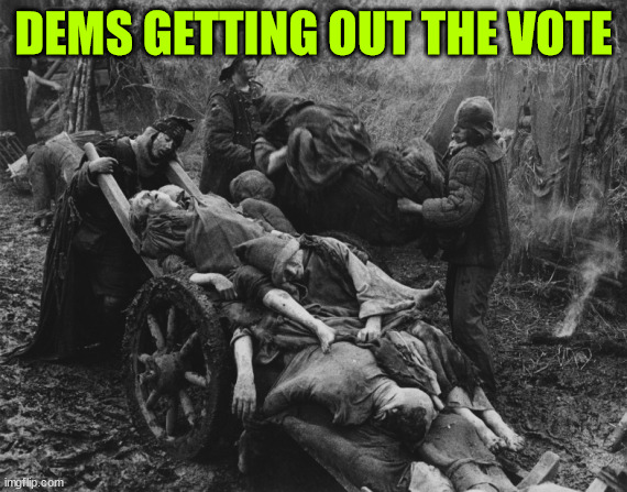 Monty Python bring out your dead | DEMS GETTING OUT THE VOTE | image tagged in monty python bring out your dead | made w/ Imgflip meme maker