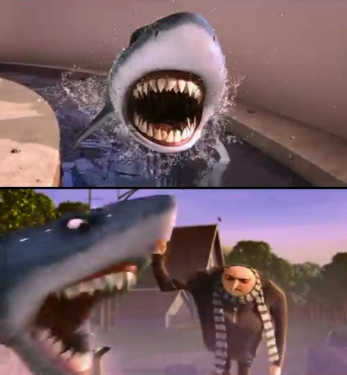 He punched my shark! Blank Meme Template