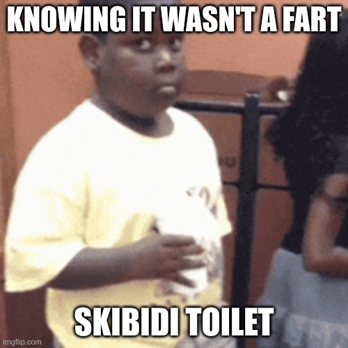 knowing wasn't a fart | KNOWING IT WASN'T A FART; SKIBIDI TOILET | image tagged in fart | made w/ Imgflip meme maker