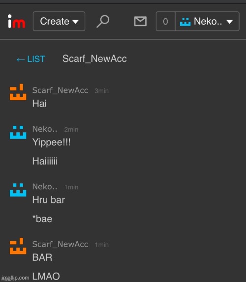 image tagged in neko hello bar | made w/ Imgflip meme maker
