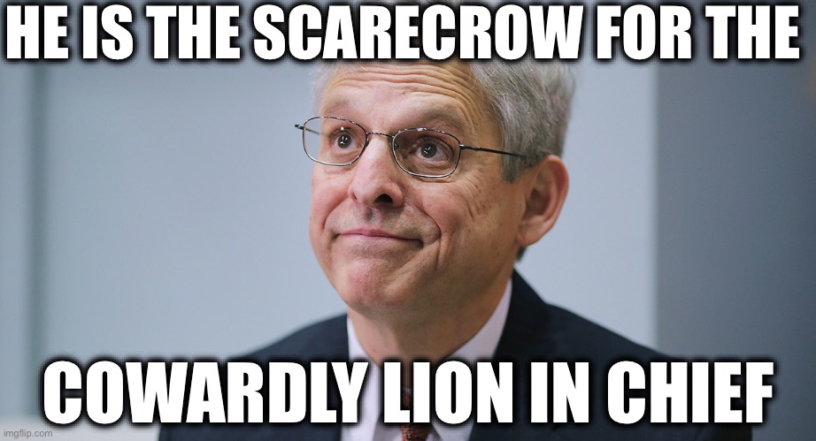 Merrick Garland | HE IS THE SCARECROW FOR THE COWARDLY LION IN CHIEF | image tagged in merrick garland | made w/ Imgflip meme maker