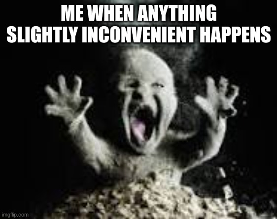 ME WHEN ANYTHING SLIGHTLY INCONVENIENT HAPPENS | made w/ Imgflip meme maker