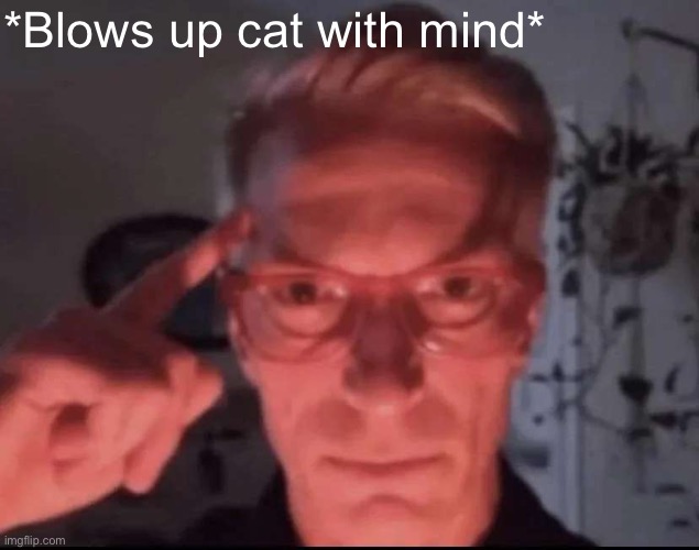 Blows up with mind | *Blows up cat with mind* | image tagged in blows up with mind | made w/ Imgflip meme maker