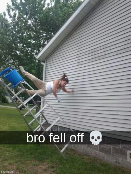 woman falling off a ladder | bro fell off ? | image tagged in woman falling off a ladder | made w/ Imgflip meme maker