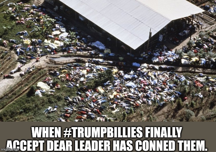 Conned | WHEN #TRUMPBILLIES FINALLY ACCEPT DEAR LEADER HAS CONNED THEM. | image tagged in the last trump rally,conned | made w/ Imgflip meme maker