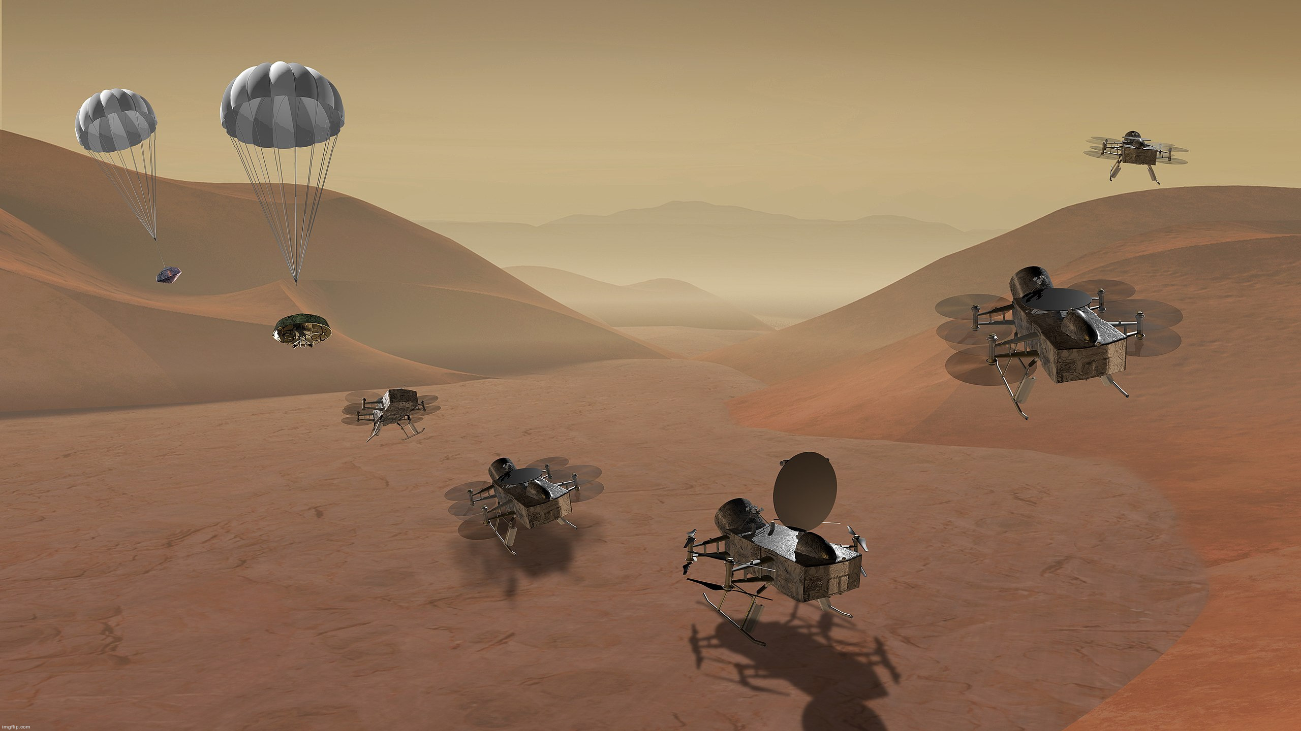 Dragonfly rotorcraft mission concept (planned to launch to Titan in 2028 and reach there in 2034) | made w/ Imgflip meme maker