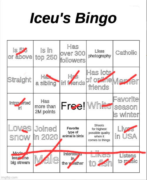 Bingooooo | image tagged in iceu's bingo | made w/ Imgflip meme maker