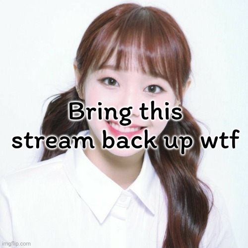 Like it's so dead | Bring this stream back up wtf | image tagged in chuu mugshot | made w/ Imgflip meme maker