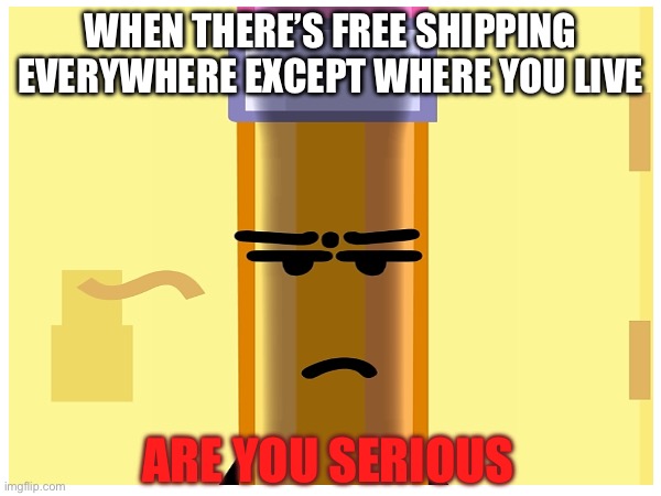 Are you Serious | WHEN THERE’S FREE SHIPPING EVERYWHERE EXCEPT WHERE YOU LIVE; ARE YOU SERIOUS | image tagged in relatable | made w/ Imgflip meme maker