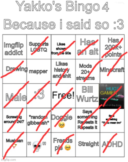 Yakko's bingo V4 | image tagged in yakko's bingo v4 | made w/ Imgflip meme maker