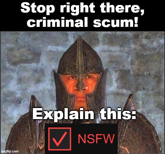 Horny Check | Stop right there,
criminal scum! Explain this: | image tagged in stop right there criminal scum,nsfw,horny,horny check,go to horny jail,horny jail | made w/ Imgflip meme maker