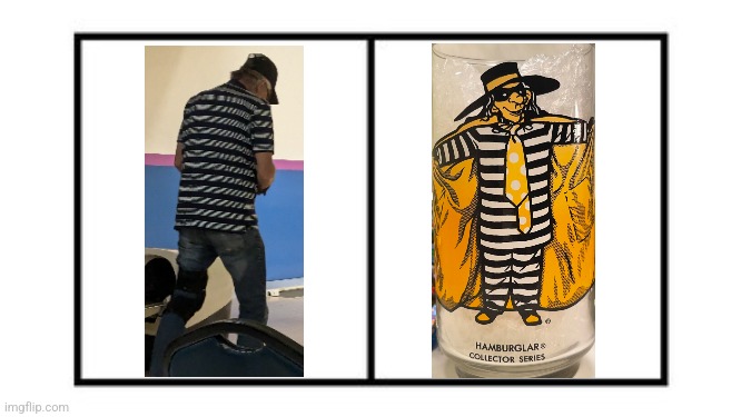 Hamburgler | image tagged in two boxes | made w/ Imgflip meme maker