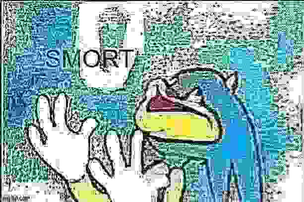 sonic derp smort distorted Blank Meme Template