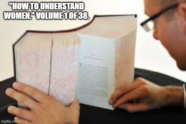 memes by Brad - Volume 1 of 38 of a book entitled "Understanding Women." | "HOW TO UNDERSTAND WOMEN." VOLUME 1 OF 38. | image tagged in funny,fun,books,understanding,women,humor | made w/ Imgflip meme maker