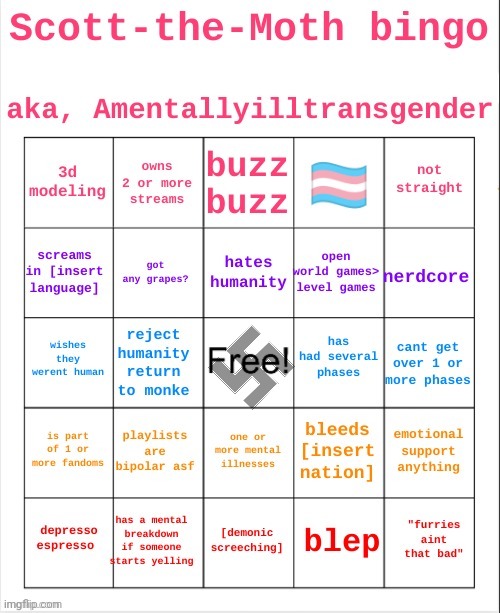 I srsly didn't got one | image tagged in scott the moth bingo | made w/ Imgflip meme maker
