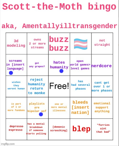worst bingo yet | image tagged in scott the moth bingo | made w/ Imgflip meme maker