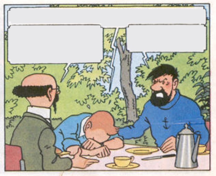 Tintin, Captain Haddock and Professor Calculus Blank Meme Template