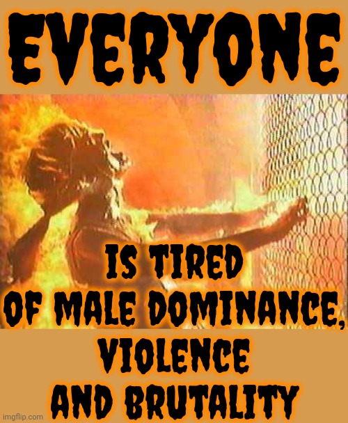 We Are Over It!  Seriously, Even Our Entertainment And Governments Are All About Violence And Blood Shed | Everyone; is tired of male dominance, violence and brutality | image tagged in terminator nuke,we're over it,violence is never the answer,domestic violence,making a murderer,memes | made w/ Imgflip meme maker