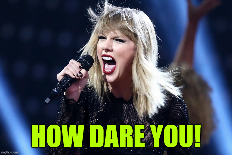 Angry Taylor | HOW DARE YOU! | image tagged in angry taylor | made w/ Imgflip meme maker