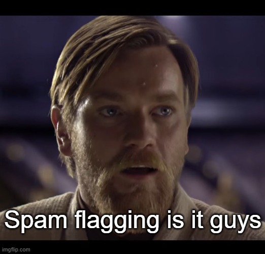 ._. | Spam flagging is it guys | image tagged in hello there | made w/ Imgflip meme maker