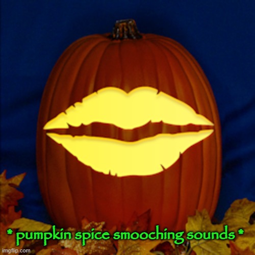 * pumpkin spice smooching sounds * | made w/ Imgflip meme maker