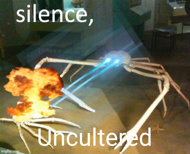 Silence Crab | Uncultered | image tagged in silence crab | made w/ Imgflip meme maker