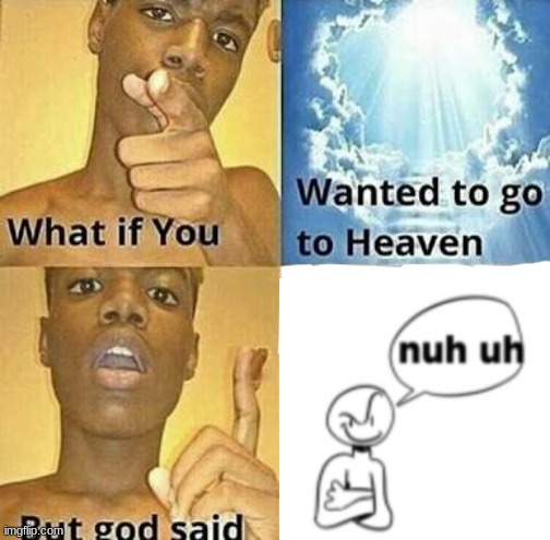 What if you wanted to go to Heaven | image tagged in what if you wanted to go to heaven | made w/ Imgflip meme maker