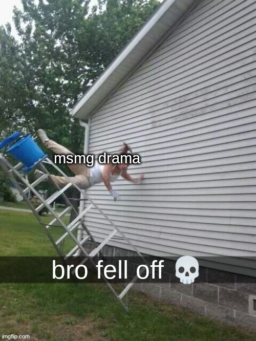 msmg drama now is just 2 users arguing and getting dickridden by msmg | msmg drama | image tagged in bro fell off | made w/ Imgflip meme maker