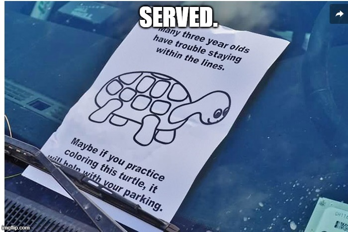 Parking Turtle | SERVED. | made w/ Imgflip meme maker