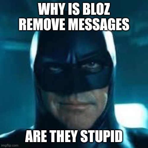 Man | WHY IS BLOZ REMOVE MESSAGES ARE THEY STUPID | image tagged in man | made w/ Imgflip meme maker