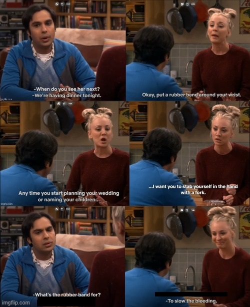 big bang theory rubber band quote Blank Meme Template