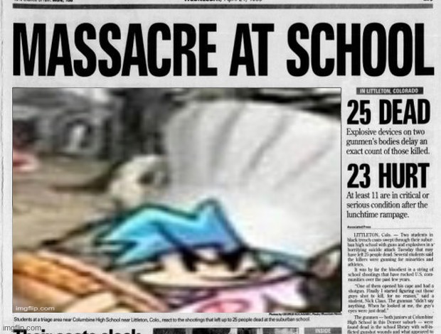 I think they put the wrong image | image tagged in school shooting headline exploitation | made w/ Imgflip meme maker