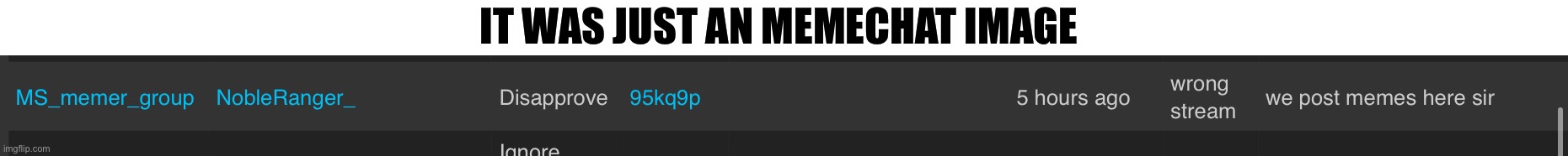 IT WAS JUST AN MEMECHAT IMAGE | made w/ Imgflip meme maker