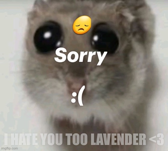 how kind | I HATE YOU TOO LAVENDER <3 | made w/ Imgflip meme maker