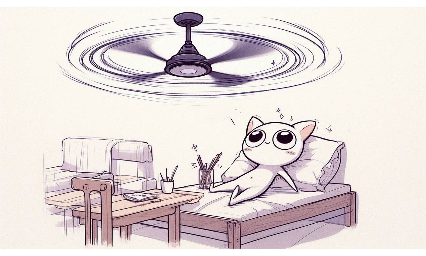 High Quality An Cat for Ceiling Fan Blank Meme Template