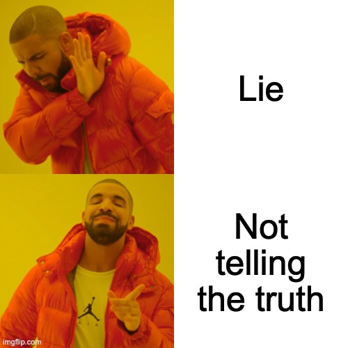 your mama | Lie; Not telling the truth | image tagged in memes,drake hotline bling | made w/ Imgflip meme maker