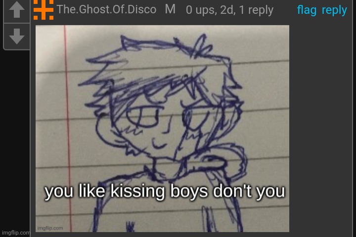 It's Radium in the  drawing btw | image tagged in you like kissing boys don't you | made w/ Imgflip meme maker