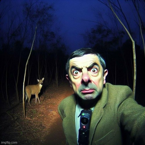 AI Mr bean | image tagged in mr bean,ai,deer | made w/ Imgflip meme maker