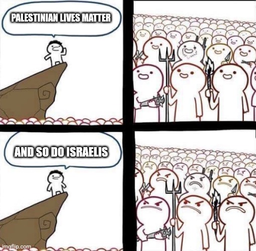 "Anti-racists" "Anti-Xenophobic" | PALESTINIAN LIVES MATTER; AND SO DO ISRAELIS | image tagged in blank pitchforks and torches meme,memes,israel,palestine,ha ha tags go brr | made w/ Imgflip meme maker