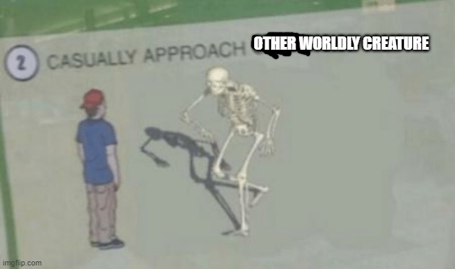 Casually Approach Child | OTHER WORLDLY CREATURE | image tagged in casually approach child | made w/ Imgflip meme maker