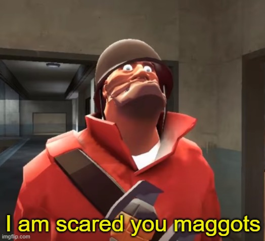 I am scared you maggots | I am scared you maggots | image tagged in i am scared you maggots | made w/ Imgflip meme maker