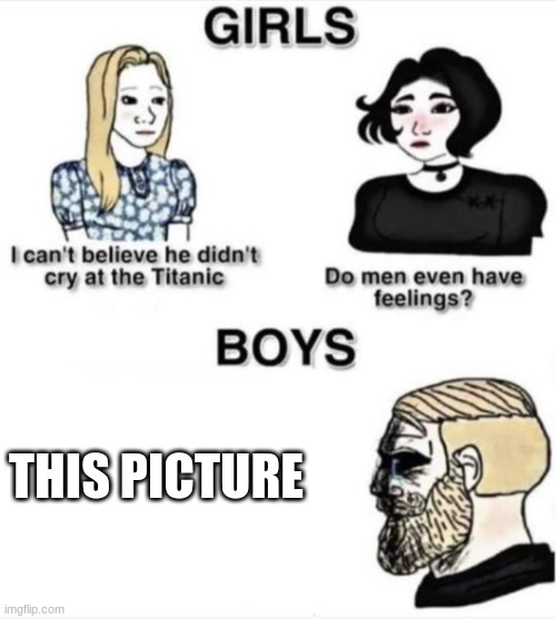 Do men even have feelings | THIS PICTURE | image tagged in do men even have feelings | made w/ Imgflip meme maker