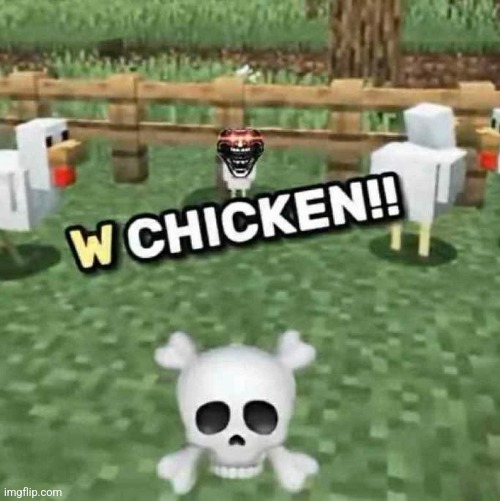 W CHICKEN!!!! | image tagged in w chicken,kill yourself,i am steve,minecraft,chicken | made w/ Imgflip meme maker