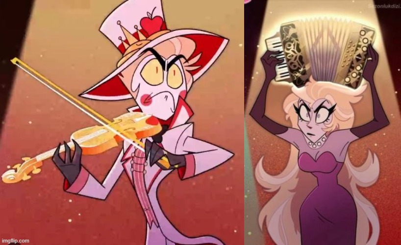 Lucilith Music Fight | image tagged in hazbin hotel,lucifer,memes,funny memes | made w/ Imgflip meme maker