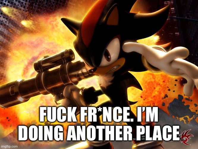 Texan sonic | FUCK FR*NCE. I’M DOING ANOTHER PLACE | image tagged in texan sonic | made w/ Imgflip meme maker