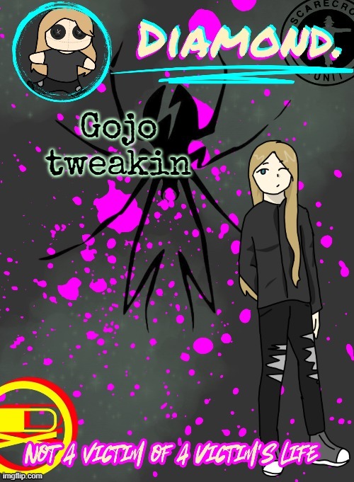 Diamond. Announcement Temp (TY DISCO!!!!) | Gojo tweakin | image tagged in diamond announcement temp ty disco | made w/ Imgflip meme maker