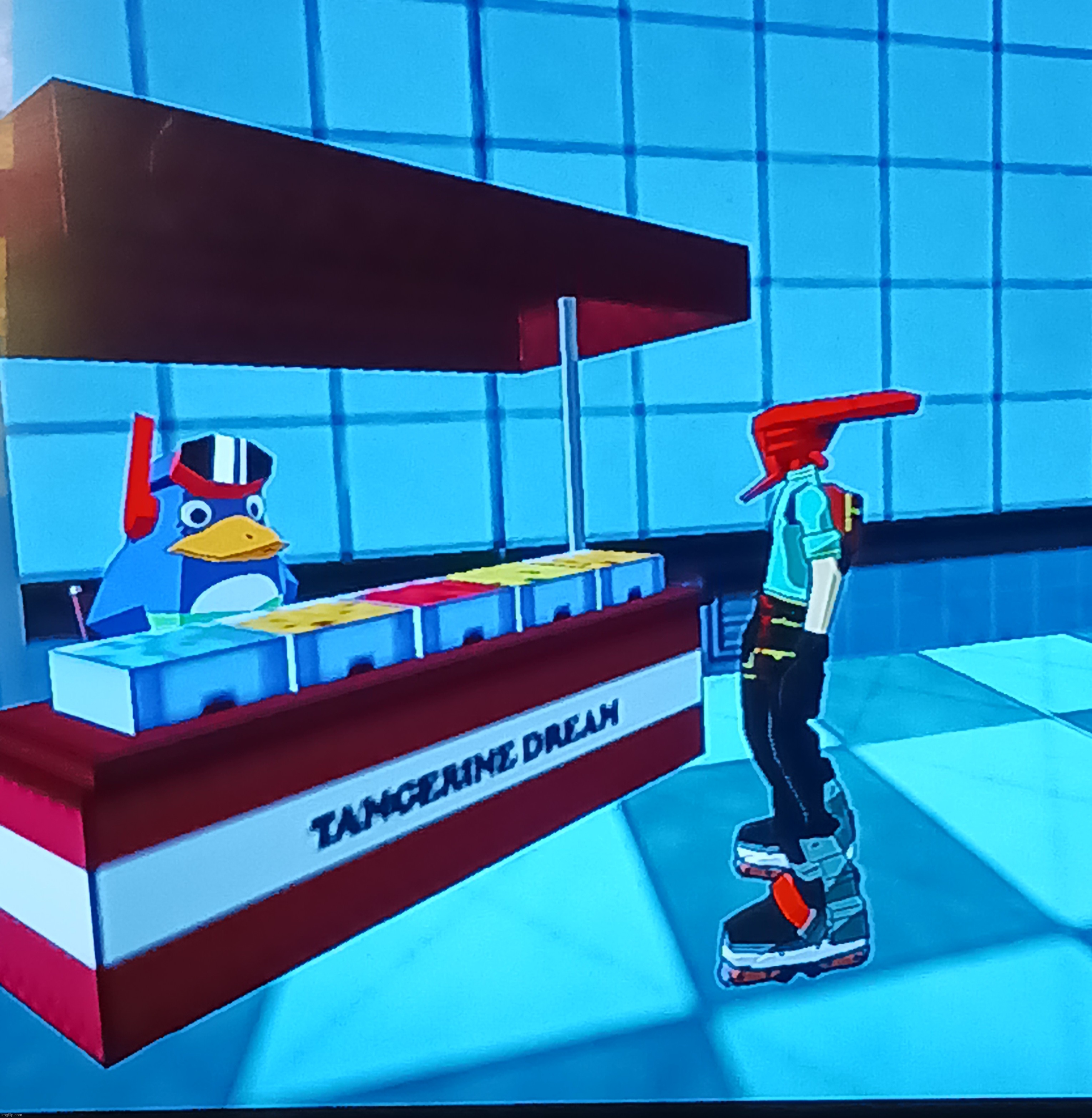 A man walked up to the grape stand and said to the duck (penguin) running the stand "got any lemonade" | made w/ Imgflip meme maker