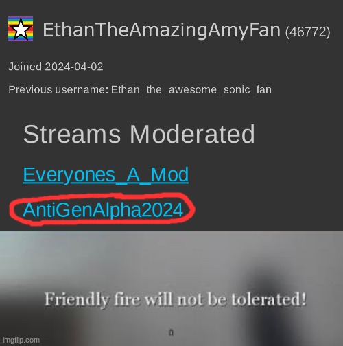 image tagged in friendly fire will not be tolerated | made w/ Imgflip meme maker