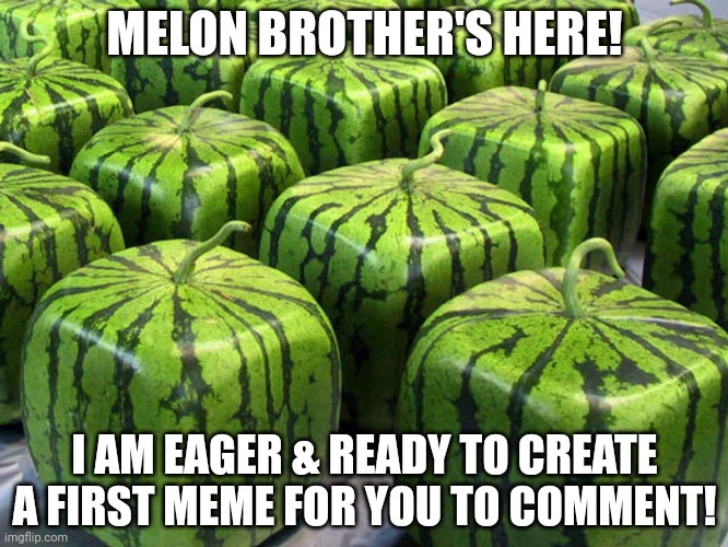 Welcome my friends! I'm Melon Brother! | MELON BROTHER'S HERE! I AM EAGER & READY TO CREATE A FIRST MEME FOR YOU TO COMMENT! | image tagged in minecraft melons,melon brother,asthma | made w/ Imgflip meme maker