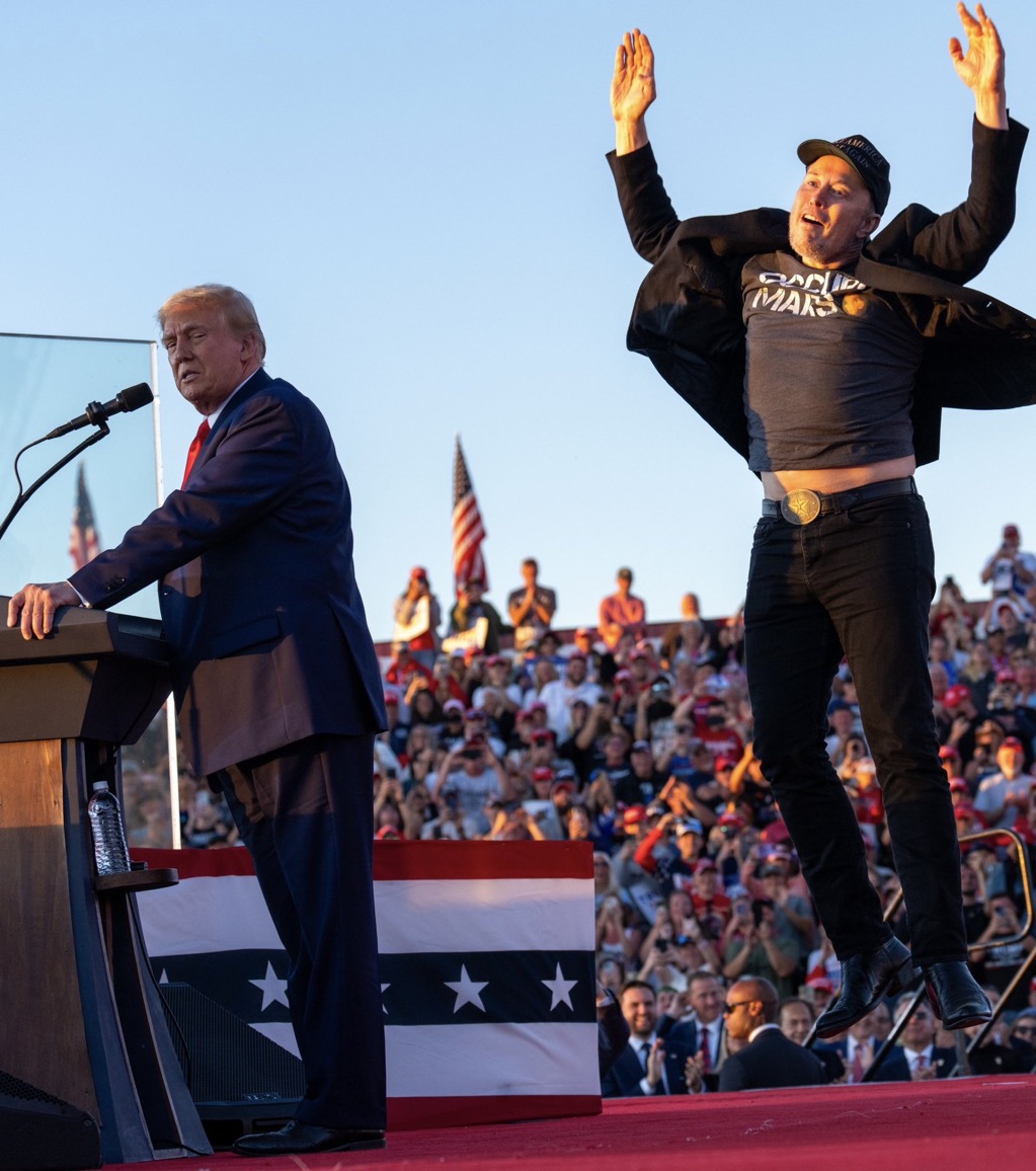 Trump and Jumping Elon Blank Meme Template